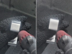 We sandblast a Aluminum part inside the sandblasting chamber. You can see the thick protection gloves which can withstand the shot-plasted particles easily | Star Prototype